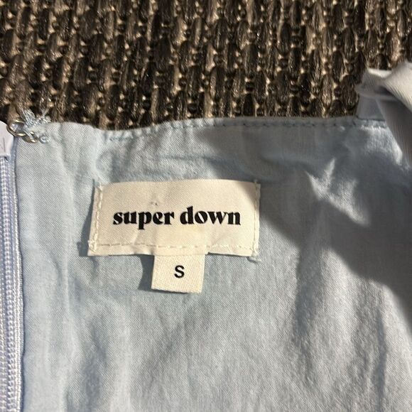 Superdown Blue Jumpsuit with Plunging V-neckline - Picture 3 of 6